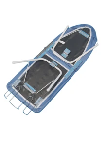 Tabla de planchar plegable: se pliega fácilmente para un almacenamiento cómodo después de cada uso, perfecta para viajes, caravanas y cámpers, azul - Azul - Ver 2