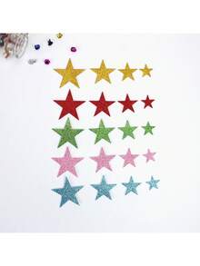 1包聖誕eva金色貼紙,適用於兒童diy,包括字母、星星、數字、心形和創意貼紙,可用於diy日記、派對裝飾 - 紅色 - 查看 6