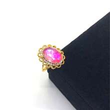 1pc Fashionable Simple Style Ring With & Cat's Eye Stone, Suitable For Daily Wear - Pink - View 3