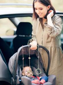 4条装硅胶牙胶带，卡通恐龙造型防丢可调节奶嘴链，婴儿硅胶奶嘴固定器推车配件