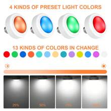 2 LED color bulbs Battery powered, AAA battery powered bulb with remote control, wireless dimming timer LED bulb with E26 screw No hard wired lamps no electricity (without battery) - White - View 4