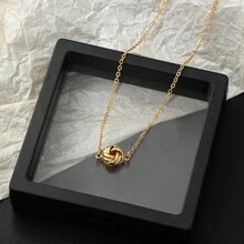 一套欧美风格简约个性时尚配饰套装，包括项链、手链和戒指（女士款） - 金色 - 查看 4