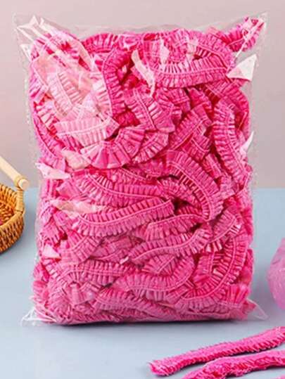 100入防水淋浴帽,加厚髮帽,適用於女性沐浴廚房防油大理石、美容院護髮染髮護色,頭部保護套