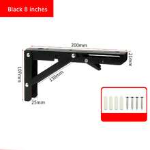 2入組不銹鋼比利支架、折疊支撐桿、層板、支撐支架,可牆掛的三角形儲物架 - 黑色 - 查看 3