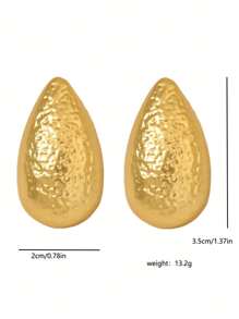 圓形夾式耳環 - 金黃色 - 查看 6