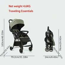 A10 Super Lightweight Baby Stroller,Infant Toddler Stroller,Quick-Foldable High Landscape,5-Point Harness,Large Capacity Diaper Bag,Shock Absorbing Spring,Must-Have For Travel! A Great Gift For Your Kids