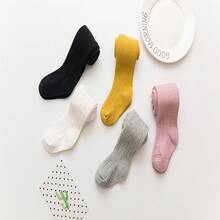 1入組白色女童秋季緊身襪,新款女童寶寶純色小炸麻花紋單件褲子