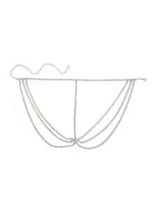 Pieza De Cabeza Con Múltiples Capas De Piedras De Cristal Elegante, Accesorios De Pelo - Dorado - Ver 5