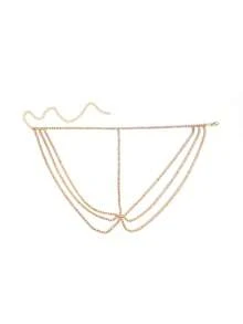 Pieza De Cabeza Con Múltiples Capas De Piedras De Cristal Elegante, Accesorios De Pelo - Dorado - Ver 4