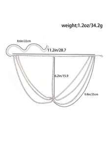 Pieza De Cabeza Con Múltiples Capas De Piedras De Cristal Elegante, Accesorios De Pelo - Dorado - Ver 7