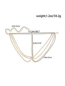 Pieza De Cabeza Con Múltiples Capas De Piedras De Cristal Elegante, Accesorios De Pelo - Dorado - Ver 6