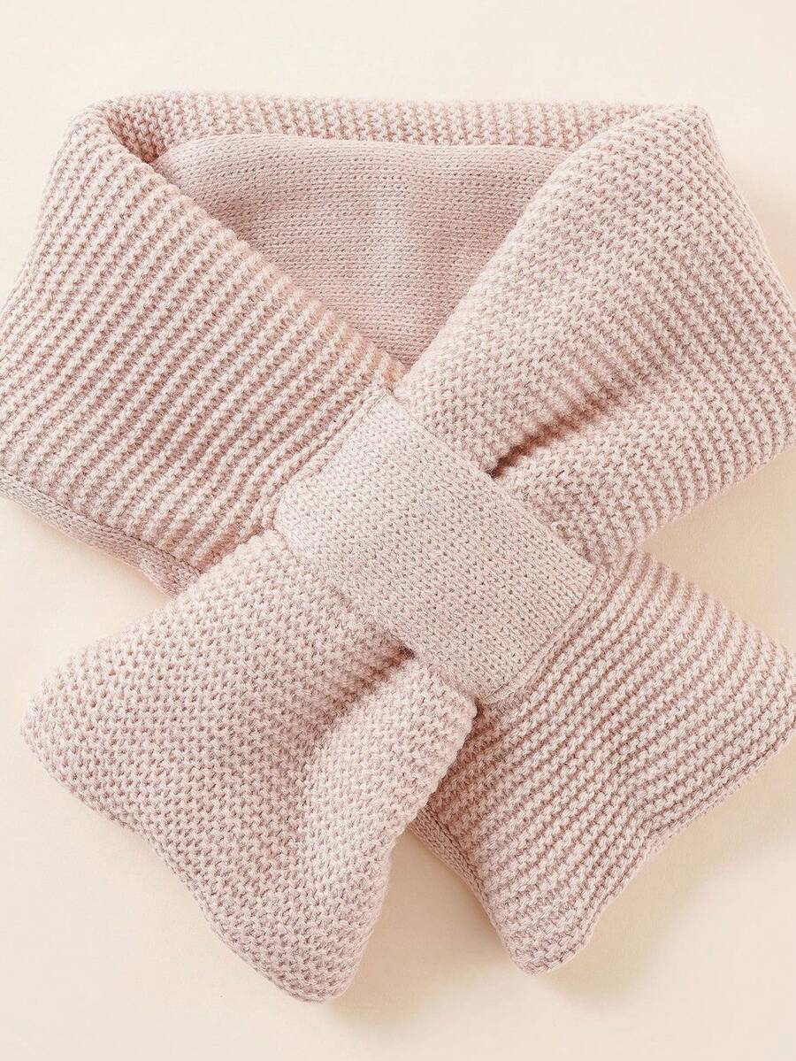 1條針織嬰兒圍巾,簡單甜美,男女可愛的頸部保暖裝,適用於冬秋季節