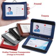 ANTSAY Porta Gafete con Cordón Desmontable,Porta Credencial Gafete para Hombre y Mujer,Ventana Transparente,Gafete para Oficina,Identificación,Escolar,Licencia de Conducir,Profesores,Policías - Negro - Ver 3