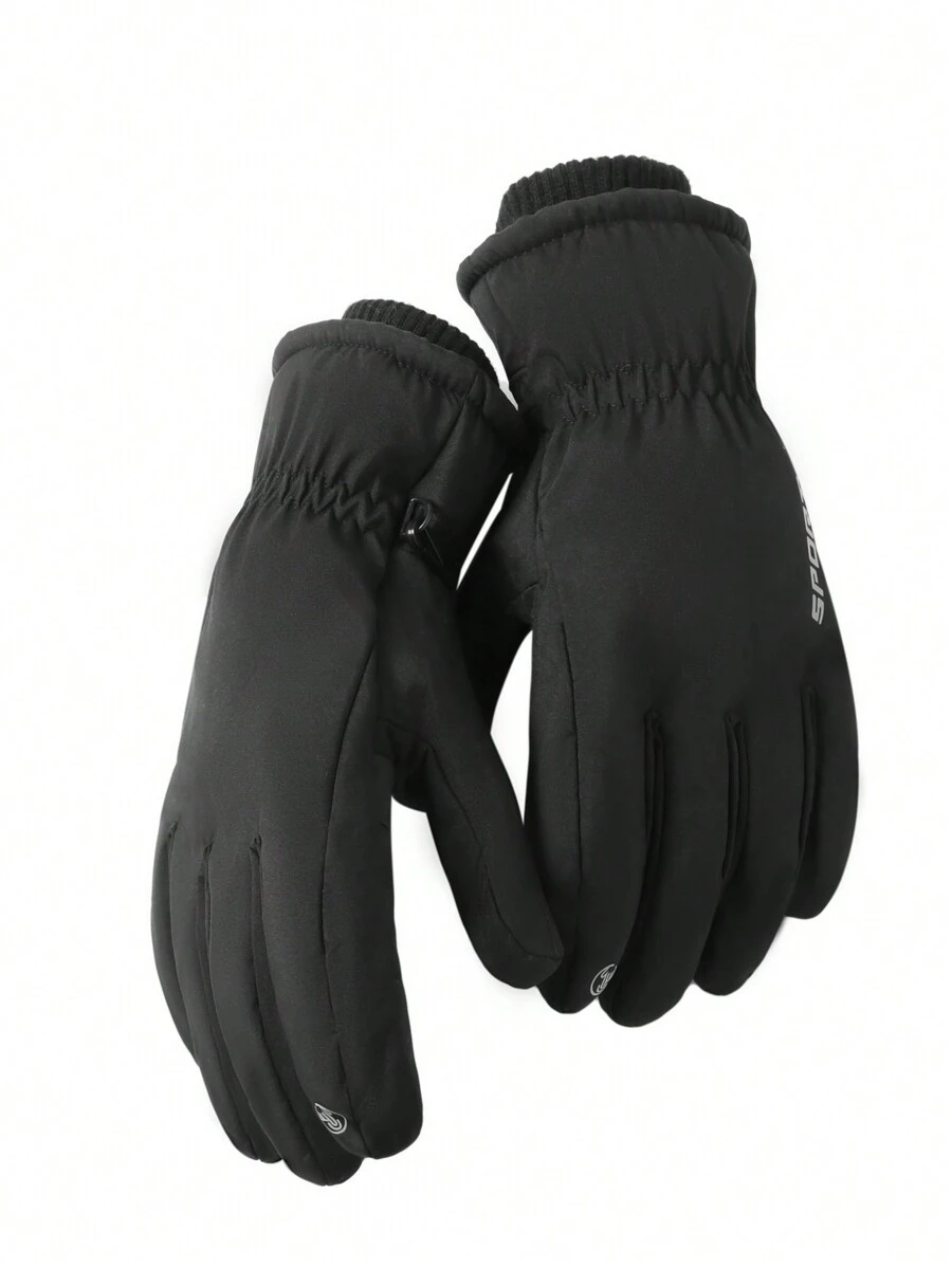 Bamansi品牌男士防風防水觸屏戶外運動手套,適用於滑雪、騎自行車、攀岩、騎摩托車,內裡加厚保暖