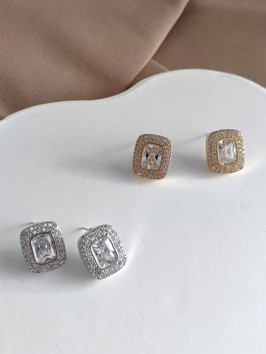 Stud Earrings - 金色 - 查看 1