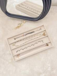 1 X 21 公分米色抽屜式多功能珠寶收納托盤可拆卸珠寶美容展示托盤 - 米色 - 查看 1