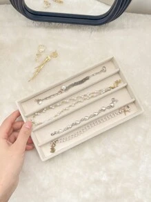 1 X 21 公分米色抽屜式多功能珠寶收納托盤可拆卸珠寶美容展示托盤 - 米色 - 查看 7