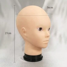 Đầu hình nộm Với Tóc giả Và Búp bê Đế trưng bày , Mềm mại Đầu hói Thẩm mỹ Tập huấn Mô hình Đối với Trang điểm Thực tiễn - Màu be - Xem 5
