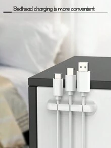 1 Miếng Bộ tổ chức cáp dữ liệu , Bàn Cable Sự quản lý Hệ thống , Sạc điện thoại Giá đỡ , Tai nghe Dây điện Móc treo đồ - trắng - Xem 6