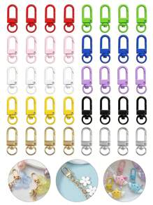20 Piezas Gancho De Langosta Multicolor De 12x33mm Con Anillo De Cadena De Llavero, Hebilla Y Gancho Para Hacer Joyas Y Llaveros Diy - Multicolor - Ver 4