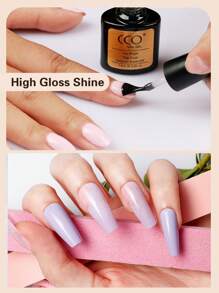 Base Coat And No Wipe Top Coat Gel Nail Polish Set 2 X 7.3ml, Removable Base Coat And Non-Wipe Top Coat For Nail Salon Or Home Diy Nail Art - Clear - View 6