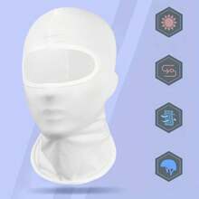 1 Pieza De Mascarilla Facial De Ciclismo Al Aire Libre De Poliéster Blanco - Blanco - Ver 1