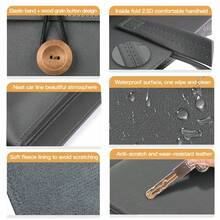 11,13,13.3,14,15,15.6,16,16.5inch Laptop Case leather case, Laptop & Tablet Briefcase for Women/Man, Quilted Office Laptop Case Computer Book Shoulder Bag for Business Work Travel, Notebook PC Laptop Sleeve - Grey - View 7