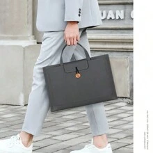 11,13,13.3,14,15,15.6,16,16.5inch Laptop Case leather case, Laptop & Tablet Briefcase for Women/Man, Quilted Office Laptop Case Computer Book Shoulder Bag for Business Work Travel, Notebook PC Laptop Sleeve - Grey - View 8