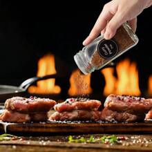 12Pcs Glass Spice Jars with Labels - Square Spice Bottles Containers, Condiment Pot - Shaker Lids and Wooden lid - Silicone Collapsible Funnel Included - Brown - View 2