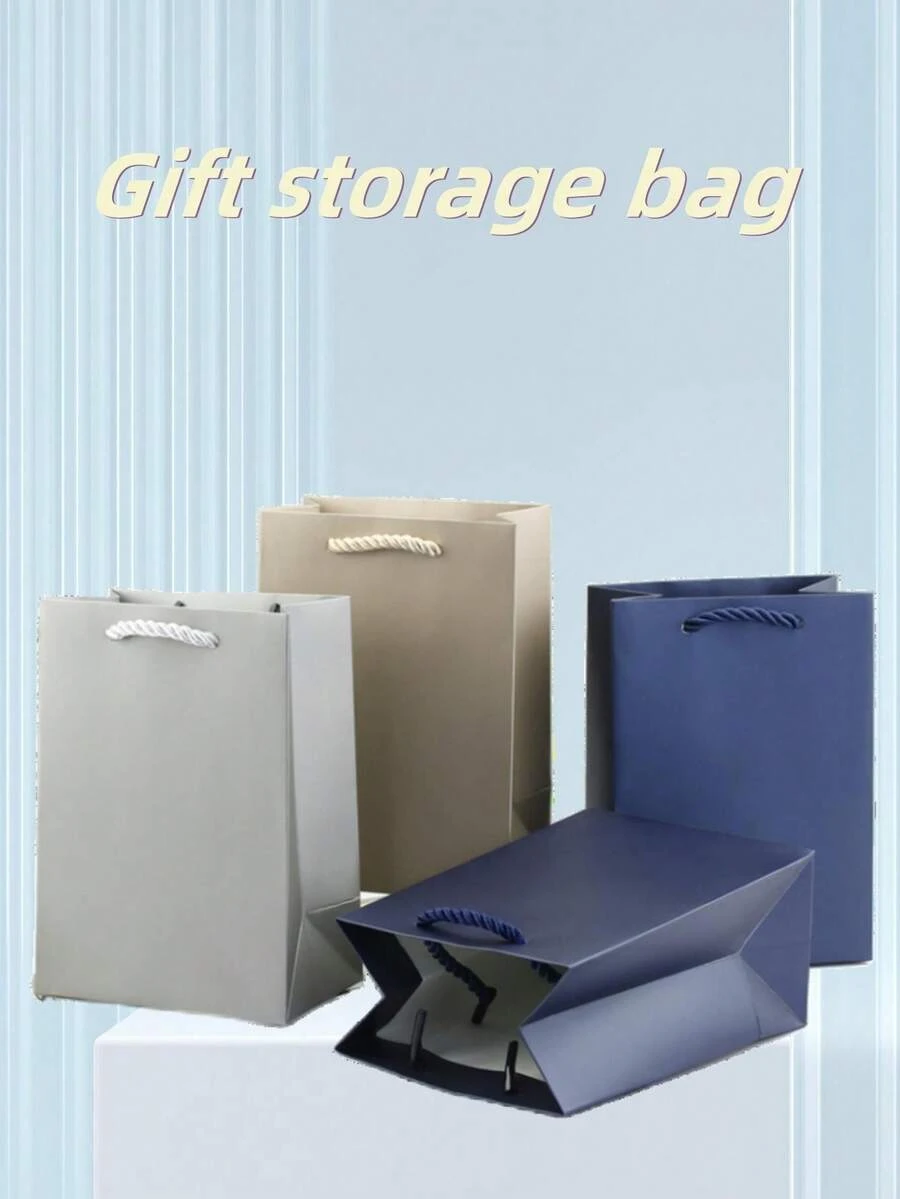 5個裝/套 手提紙袋 純色小禮物袋 生日節日首飾 紙包裝袋 - 灰色 - 查看 1