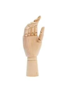 Bright Creations Wooden Hand Model, 7 in Right Hand Art Mannequin Figure with Posable Fingers for Drawing School, Practice, Supplies, Hand Jewelry Display, Decoration, Sketching