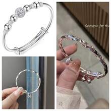 1入鋅合金中空吉祥珠設計女性日常佩戴手鍊,歐美流行