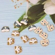 10 cái Dễ thương Họa tiết động vật Kim loại Vật rủ xuống DIY Làm đồ trang sức Vật rủ xuống Phụ kiện - phong cách3 - Xem 2