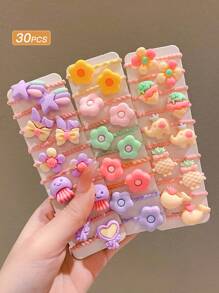 30 件裝女式彩色甜美可愛螺旋髮帶 - 彩色 - 查看 3