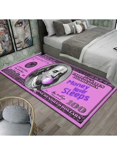 1pc 50 100 Dollar, 50 100 200 500 Pound Coin Creative Sofa Blanket, Coffee Table Mat, Suitable For Kitchen, Bedroom, Living Room, Multiple Sizes, Blue, Pink, Black, Gray, Yellow, High-End Printed Washable Carpet, Bedroom Decor, Room Decor, Small Rug, Blanket, Outdoor Mat, Garden Mat, Living Room Carpet, Plush Carpet, Thickened Carpet, Thick Carpet, Fluffy Carpet, Thickened Carpet, Fleece Carpet, Autumn/Winter Carpet, Thickened/Plush