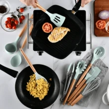 UTENSILIOS DE COCINA DE SILICON 11 PIEZAS - Negro - Ver 2