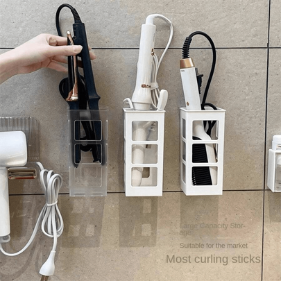 Curling Iron Holder Bathroom Storage For Hair Dryers, Flat Irons, Curling Wands, Hair Straighteners & Combs, Wall Mounted Adhesive Organizer, Shower Caddy And Hair Accessories Basket Home Bathroom Decor Bathroom Organizer Fall Decor Back To School