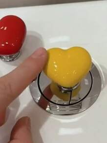 心形马桶按钮，适用于浴室马桶水箱，抽屉把手带防钉保护，家居装饰按钮浴室装饰秋季装饰 - 紅色 - 查看 5