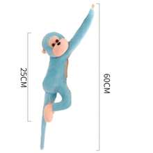 1 pieza Muñeco de peluche de mono, muñeco de peluche de mono de brazos largos y coloridos, muñeco de peluche animal, figura de peluche de mono, decoración colgante, decoración de muebles, regalo de cumpleaños/festivo - Azul - Ver 11