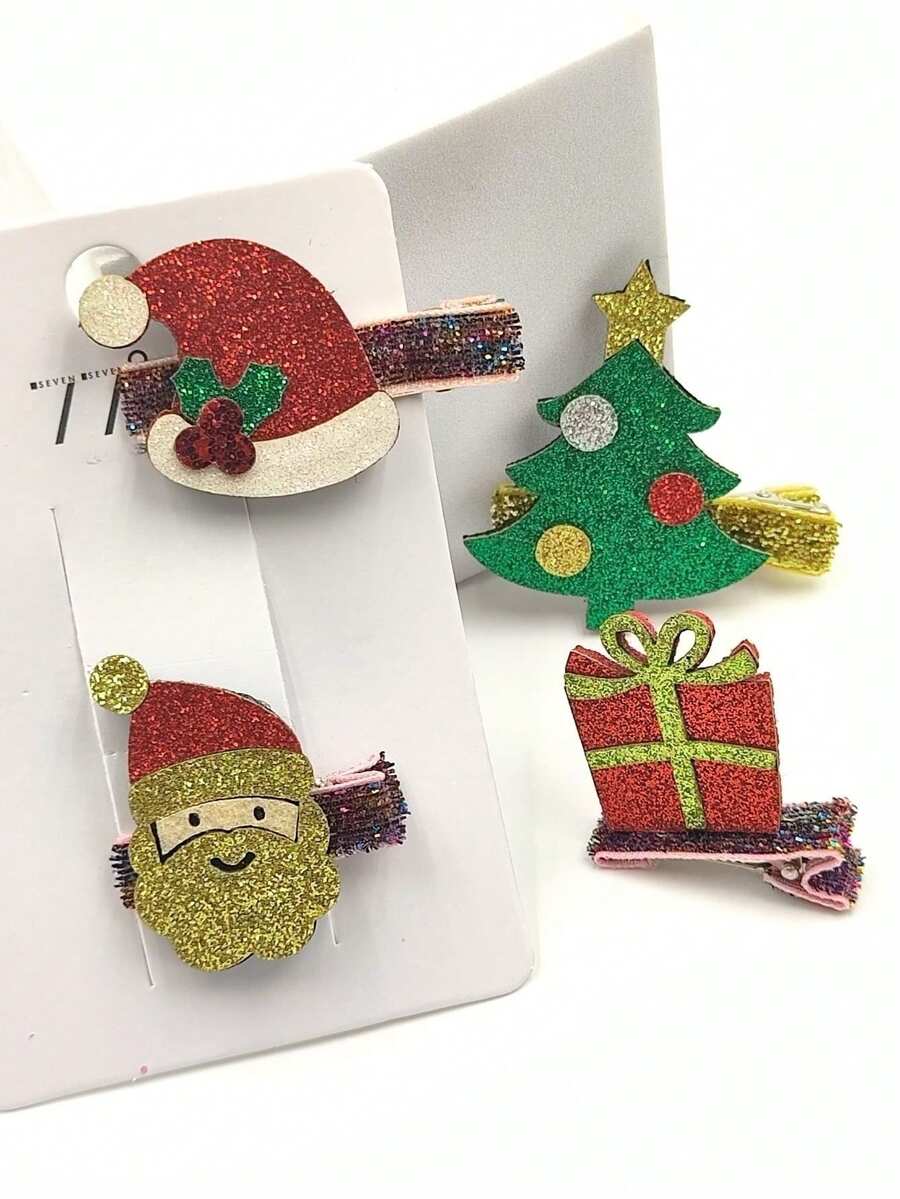 4 個閃光女孩聖誕髮夾