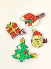 4 個閃光女孩聖誕髮夾