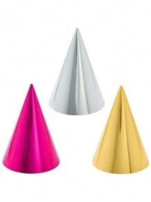 Blue Panda 50 Pack Birthday Party Cone Hats For Kids And Adults, Easter, Bulk Set In 5 Colors (Metallic Blue/Green/Gold/Silver/Hot Pink) - 彩色 - 查看 7