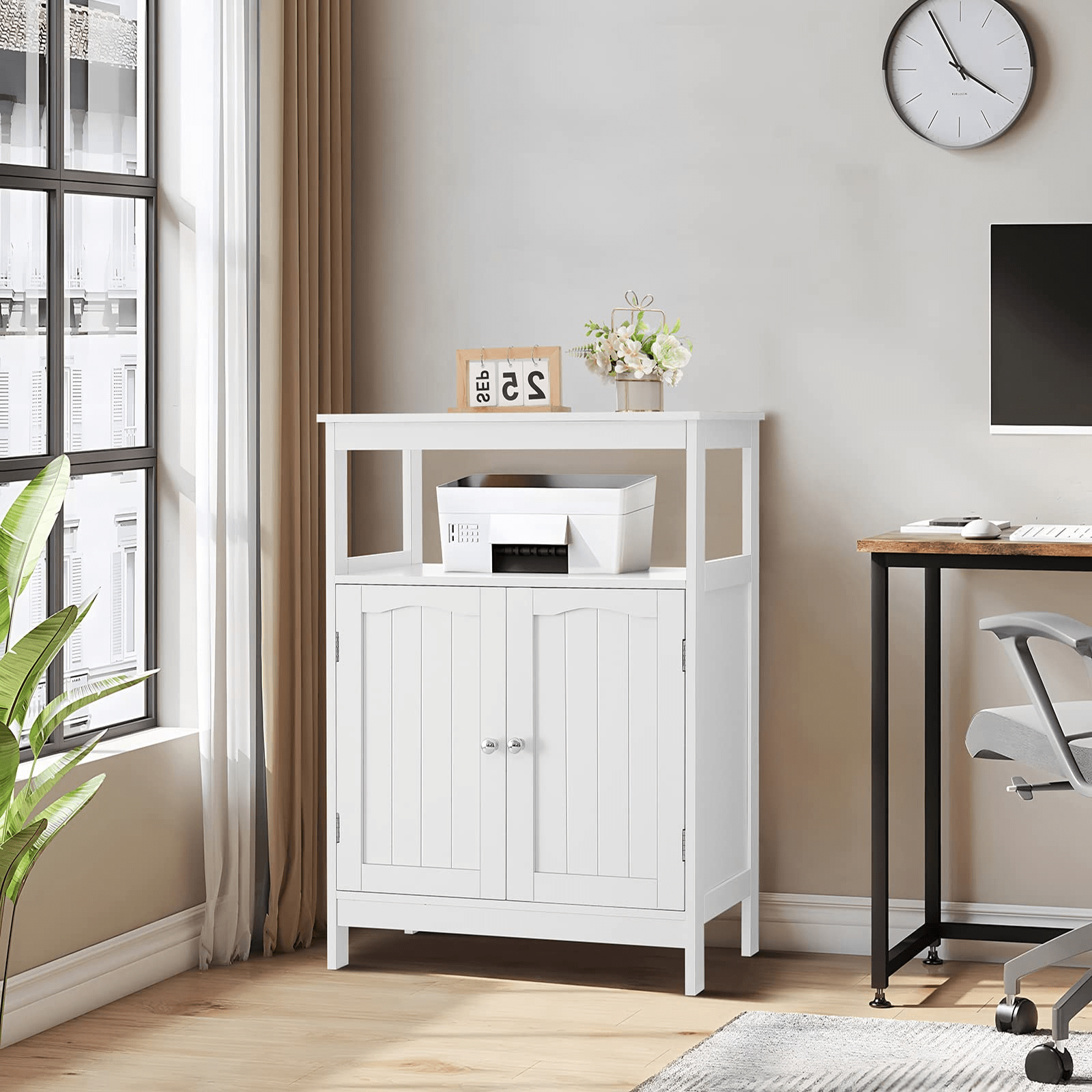 Bathroom Floor Cabinet, Bathroom Storage Cabinet With Double Door ...