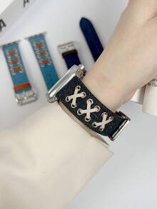 Creative Retro Quần jean Dây đeo đồng hồ Tương thích với Apple Watch Loạt , , , Thiết kế - màu đen - Xem 2