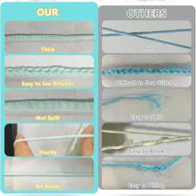 1 件鉤針編織夜光紗線,適合初學者 Diy 縫紉項目、派對和音樂節裝飾(淺藍色)