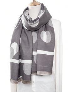 1 buc. Eșarfă moale pentru femei, din cașmir artificial, cu imprimeu cu buline, blocuri de culori, potrivită pentru toamna/iarna, naveta zilnică, haine de exterior