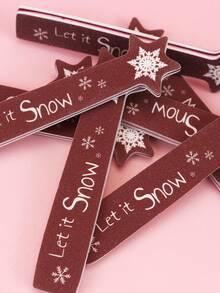 4入組聖誕主題雙面240砂紙海綿甲板檔,適用於天然與假指甲 - 彩色 - 查看 4