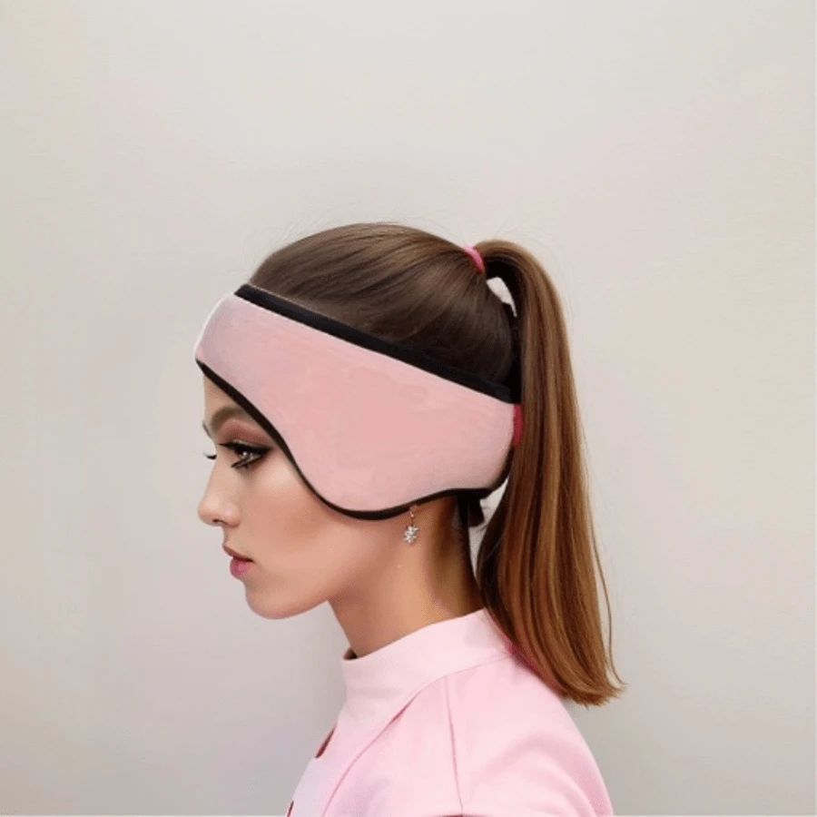 1 Miếng Không giới tính Plush ấm áp Bịt tai , Thích hợp Đối với Cưỡi Và Mặc In Mùa thu Và Mùa Đông - Hồng - Xem 1