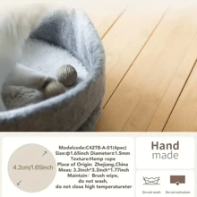 2/4/6 pièces Boules d'herbe de sisal naturel et jouets de poursuite, jouets faits main pour chats d'intérieur