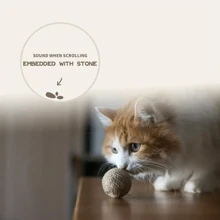 2/4/6 pièces Boules d'herbe de sisal naturel et jouets de poursuite, jouets faits main pour chats d'intérieur